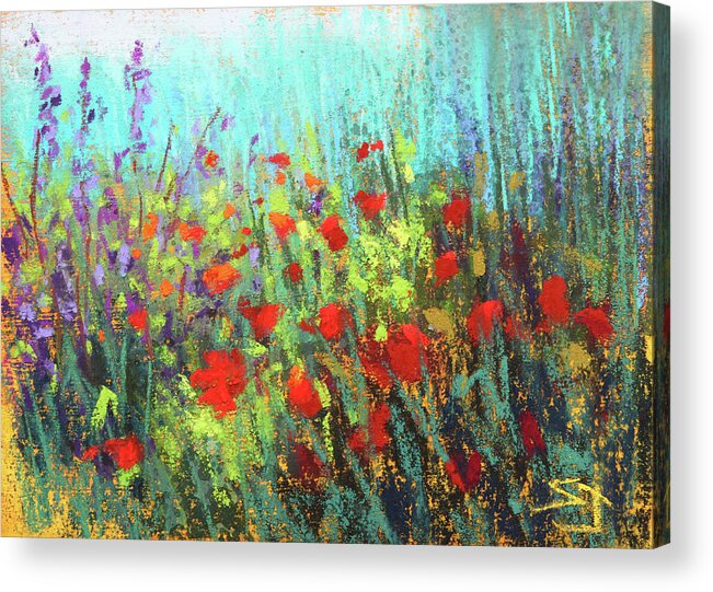 Wildflowers Acrylic Print featuring the painting Flower Party by Susan Jenkins