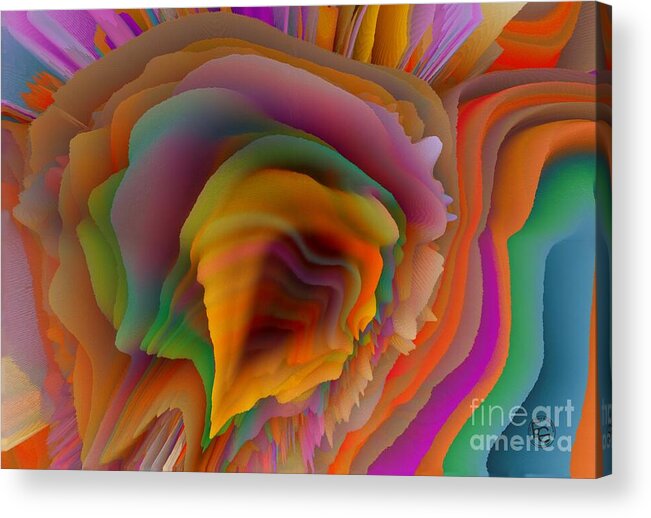 Day Of Observance Acrylic Print featuring the mixed media A Flower In Rainbow Colors Or A Rainbow In The Shape Of A Flower 9 by Elena Gantchikova