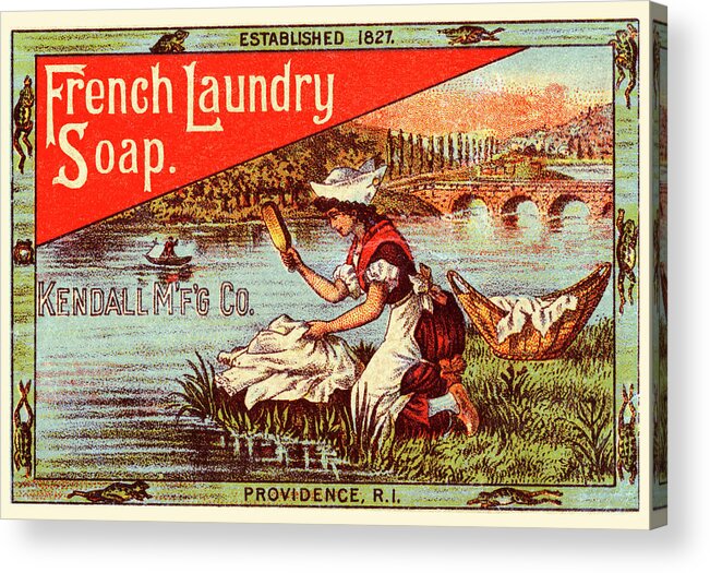Laundry Acrylic Print featuring the painting French Laundry Soap by Unknown