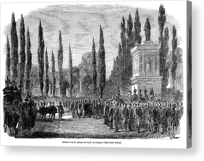 Physicist Acrylic Print featuring the drawing Funeral Of Francois Arago, French by Print Collector