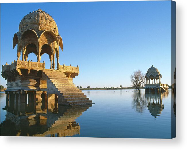 Scenics Acrylic Print featuring the photograph Gadi Sagar Lake In Jaisalmer by Gorazdbertalanic