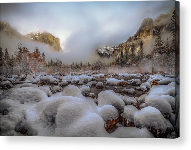 Valley Acrylic Print featuring the photograph Gates Of The Valley In Winter by Jenny Qiu