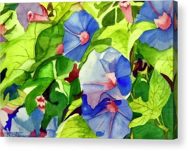 Morning Glory Acrylic Print featuring the painting Glorious Morning by Nicole Curreri