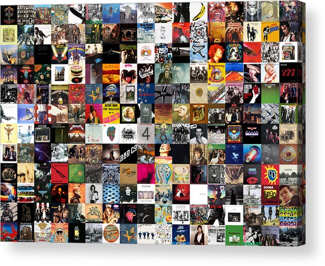 Album Covers Acrylic Print featuring the digital art Greatest Rock Albums of All Time by Zapista OU