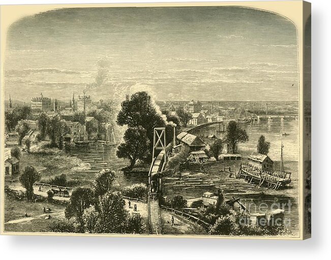 Engraving Acrylic Print featuring the drawing Hartford by Print Collector