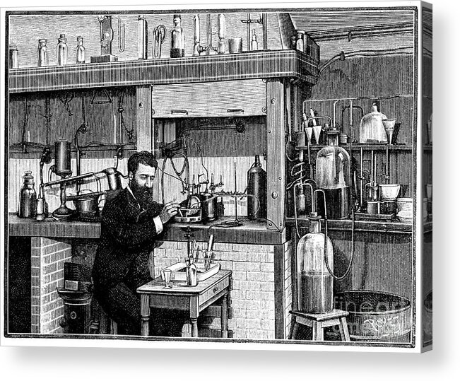 Engraving Acrylic Print featuring the drawing Henri Moissan, French Chemist, C1883 by Print Collector