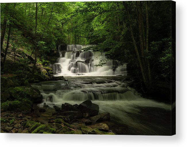 Waterfall Acrylic Print featuring the photograph Hidden Cascade by Eric Haggart