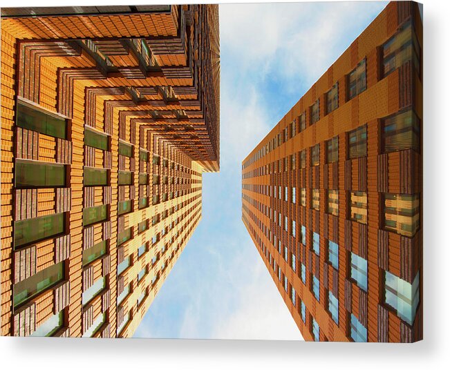 Financial District Acrylic Print featuring the photograph Highrise In Amsterdams Financial by Photography Matthijs Borghgraef