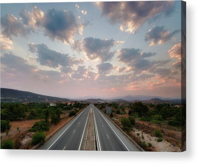 Tranquility Acrylic Print featuring the photograph Highway In Countryside by A Good Snapshot Stops A Moment From Running Away