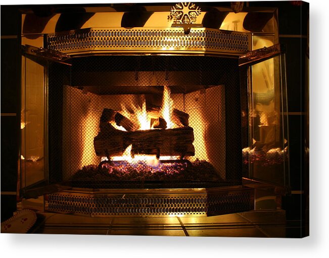 Holiday Acrylic Print featuring the photograph Holiday Fire by Firedogphotos