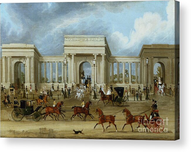 Busy Acrylic Print featuring the painting Hyde Park Corner by James Pollard
