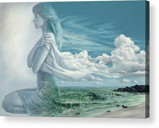 Spiritual Acrylic Print featuring the painting Imagine Paradise by Lucie Bilodeau