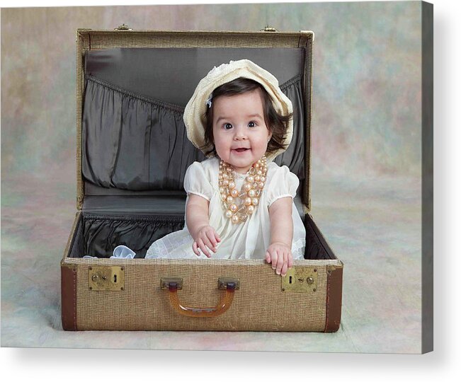 Girl In A Suitcase Acrylic Print featuring the photograph Img_6688 by Nora Hernandez