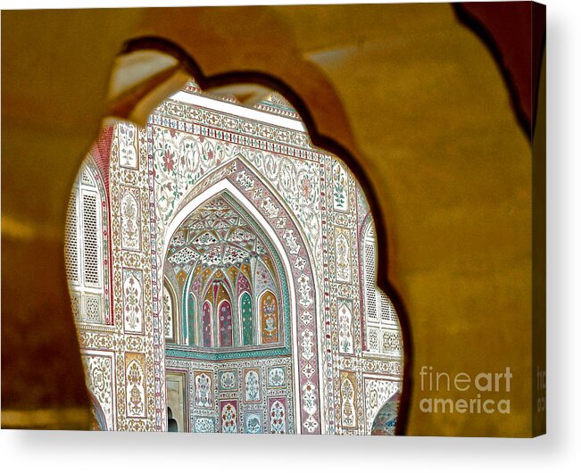 India Acrylic Print featuring the photograph India Arches at the Taj by Michael Cinnamond
