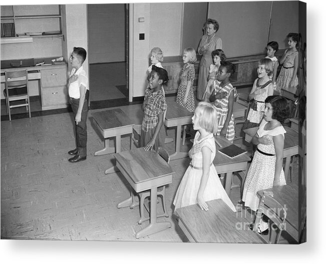 Education Acrylic Print featuring the photograph Intergrated Elementary School On Army by Bettmann