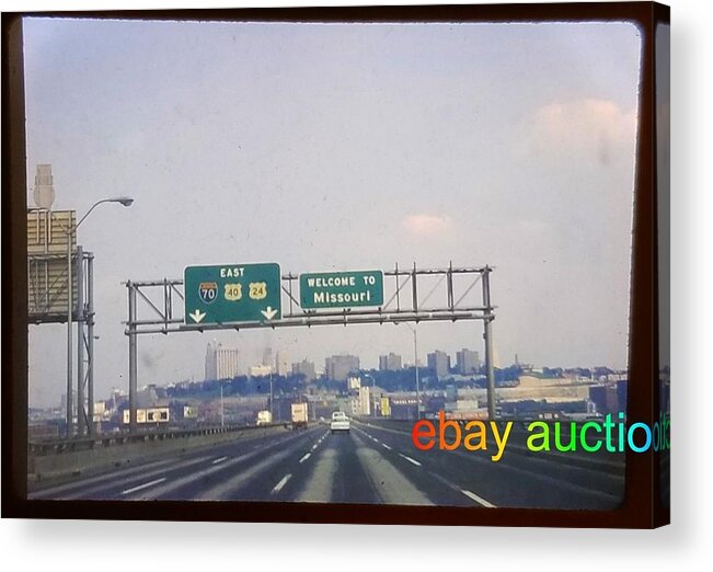 Kansas City Acrylic Print featuring the photograph Interstate 70, US 24, US 40 East approaches I-35 South exit, 1970 by Dwayne
