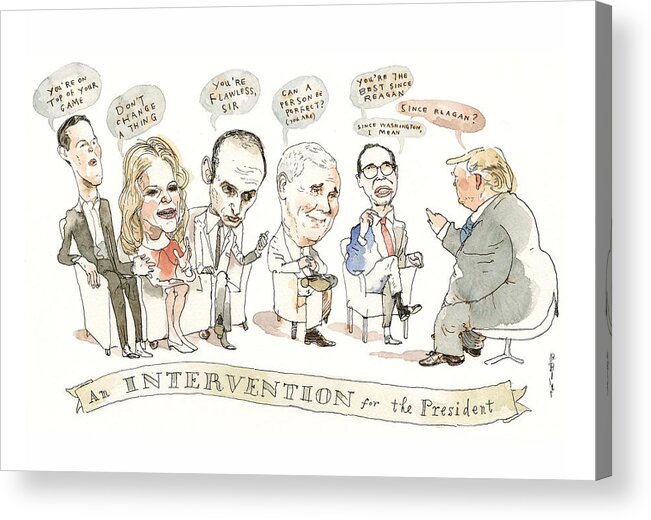 An Intervention For The President Acrylic Print featuring the painting Intervention for the President by Barry Blitt