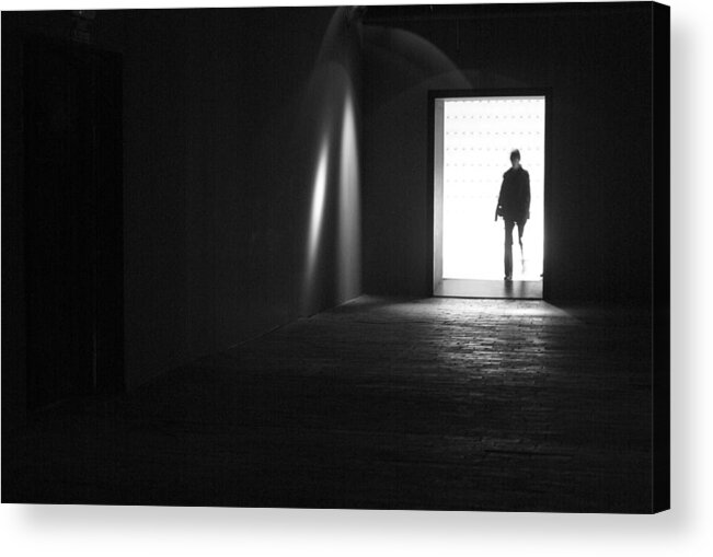 Silhouette Acrylic Print featuring the photograph Into The Dark by Hilde Ghesquiere