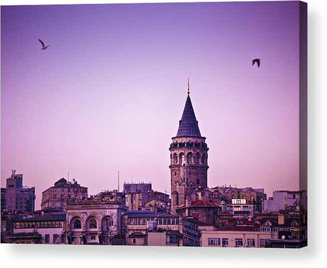 Istanbul Acrylic Print featuring the photograph Istanbul Cityscape With The Galata by Thepalmer