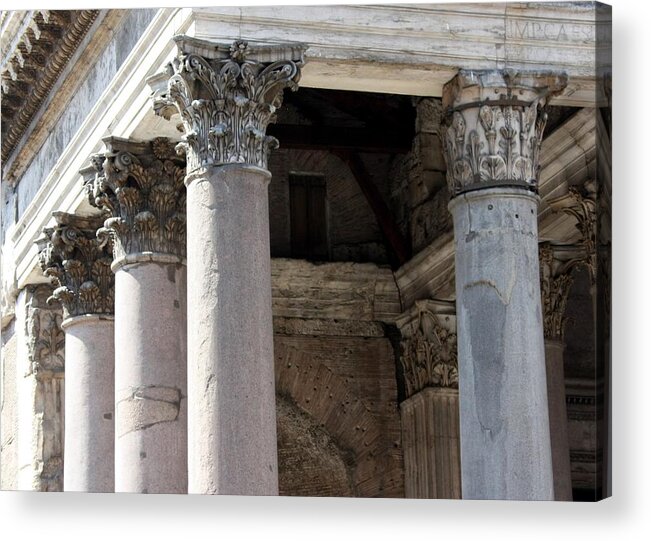 Roman Acrylic Print featuring the photograph Italian Pantheon by J.castro
