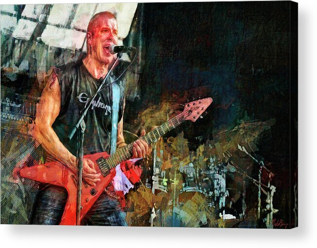 Jeff Waters Acrylic Print featuring the mixed media Jeff Waters, Annihilator by Mal Bray