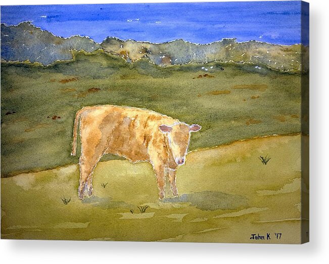 Watercolor Acrylic Print featuring the painting Jersey Lore by John Klobucher