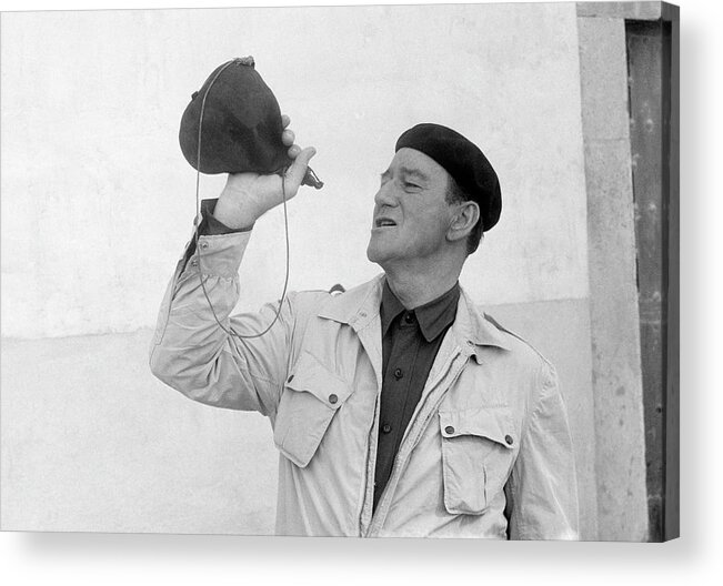 People Acrylic Print featuring the photograph John Wayne In Spain by Popperfoto