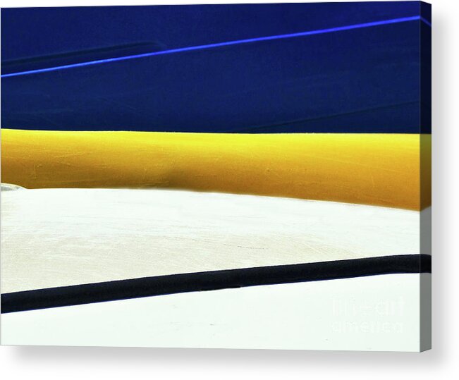 Abstract Acrylic Print featuring the photograph Kayak Angles and Colors Abstract by Sharon Williams Eng