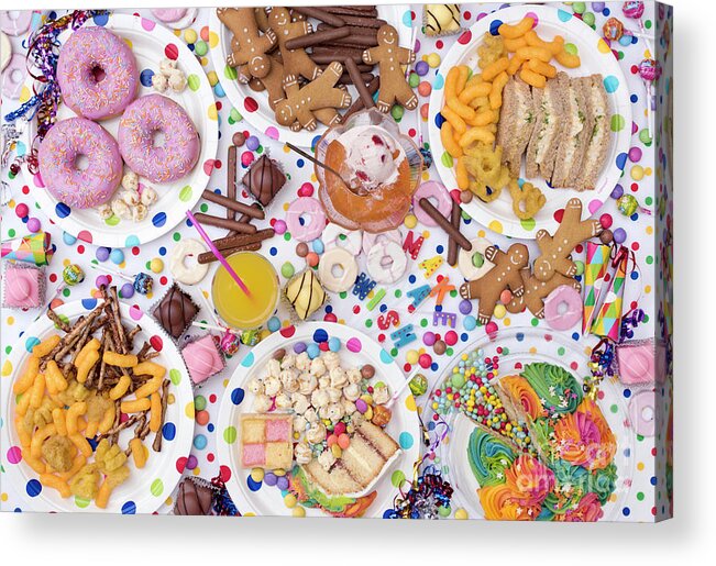 Childrens Party Food Acrylic Print featuring the photograph Kids Party Food by Tim Gainey