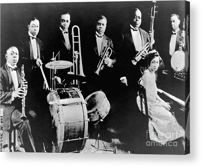 Musical Conductor Acrylic Print featuring the photograph King Olivers Creole Jazz Band by Bettmann