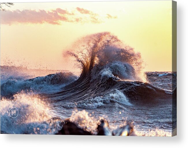 Waves Acrylic Print featuring the photograph Lake Erie Waves by Dave Niedbala