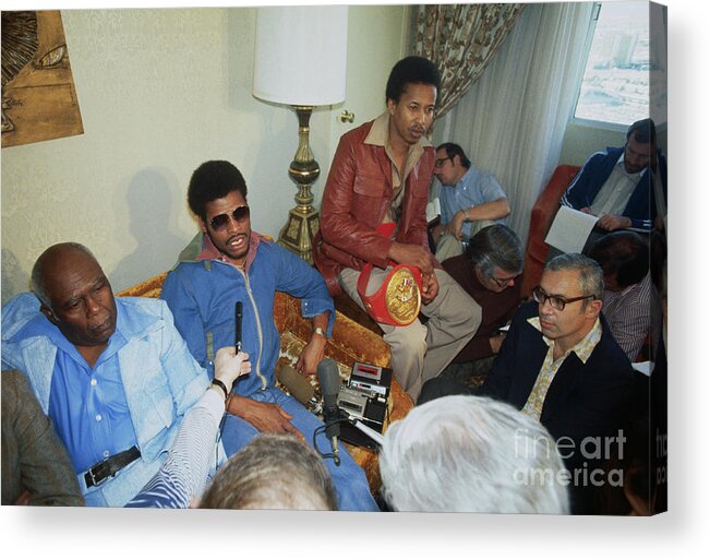 Crown Acrylic Print featuring the photograph Leon Spinks During Press Conference by Bettmann