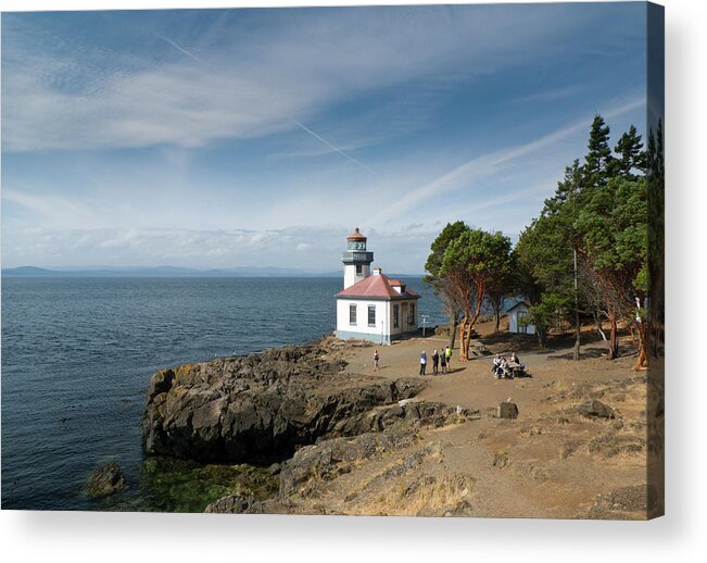 Rocky Acrylic Print featuring the photograph Lime Kiln lighthouse by David L Moore