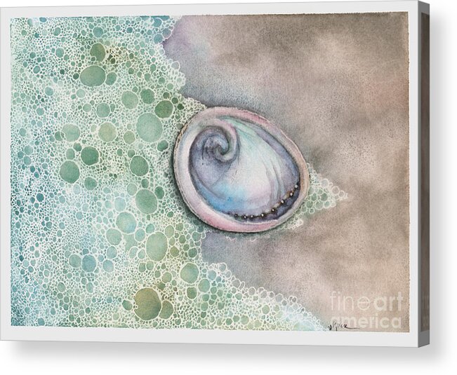 Abalone Acrylic Print featuring the painting Little Abalone Shell by Hilda Wagner