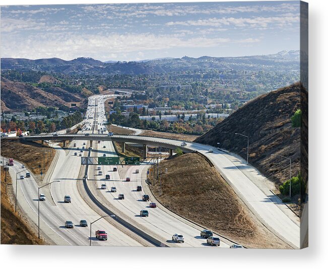California Acrylic Print featuring the photograph Los Angeles Freeway by Ed Freeman