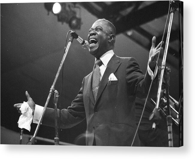 Music Acrylic Print featuring the photograph Louis Armstrong At Newport Jazz by Tom Copi
