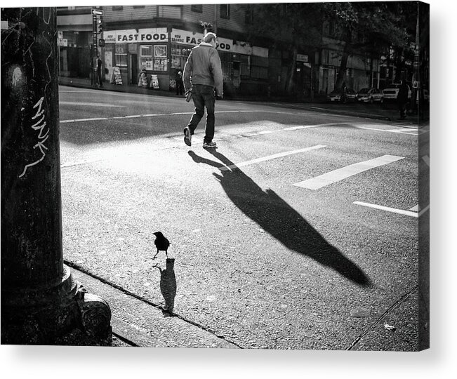 Street Acrylic Print featuring the photograph < > by Jianwei Yang