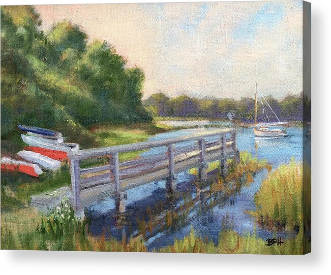 Cape Cod Sunset Acrylic Print featuring the painting Magic Hour by Barbara Hageman