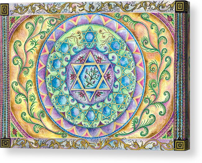 Mandala Acrylic Print featuring the painting Mandala 4 by Batya Heller