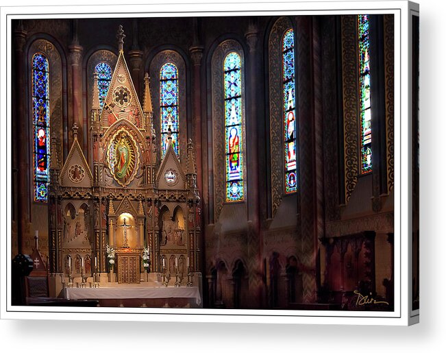 Altar Acrylic Print featuring the photograph Matyas Church Altar in Budapest by Peggy Dietz