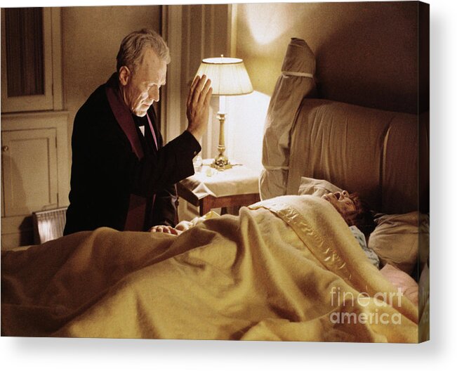 People Acrylic Print featuring the photograph Max Von Sydow And Linda Blair In Scene by Bettmann