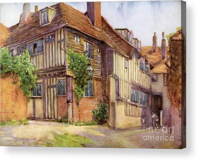 England Acrylic Print featuring the drawing Mermaid Inn, Rye, Sussex by Print Collector