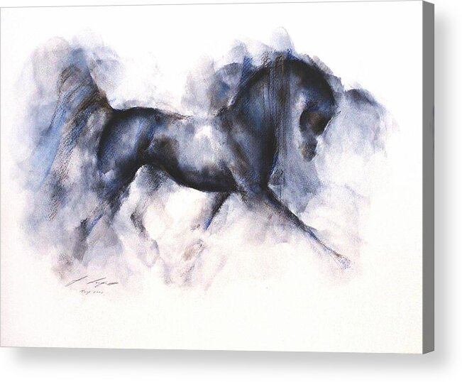 Horse Painting Acrylic Print featuring the painting Midnight by Janette Lockett