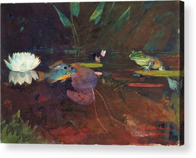 Winslow Homer Acrylic Print featuring the painting Mink Pond - Digital Remastered Edition by Winslow Homer