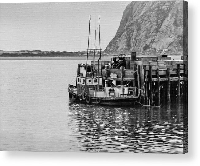 Morro Bay Pier Acrylic Print featuring the photograph Morro Bay 1979-7 by Gene Parks