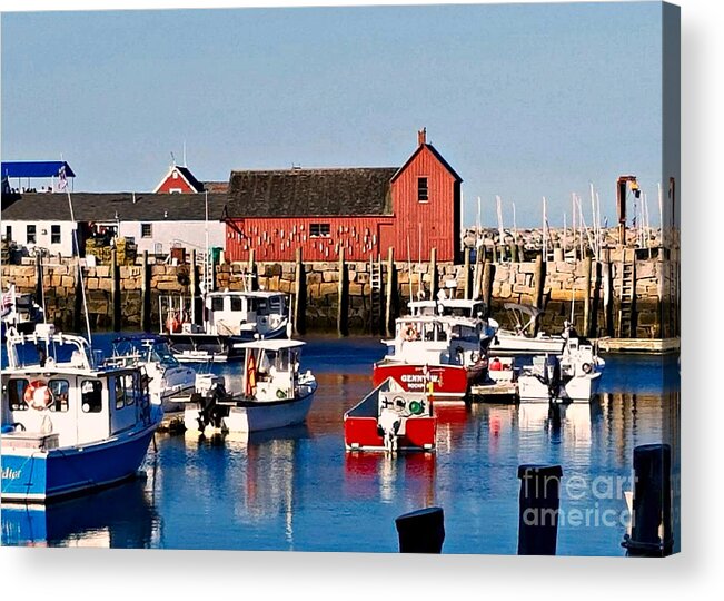 Wharf Acrylic Print featuring the photograph Motif No.1 Rockport Cape Ann, MA by Diann Fisher