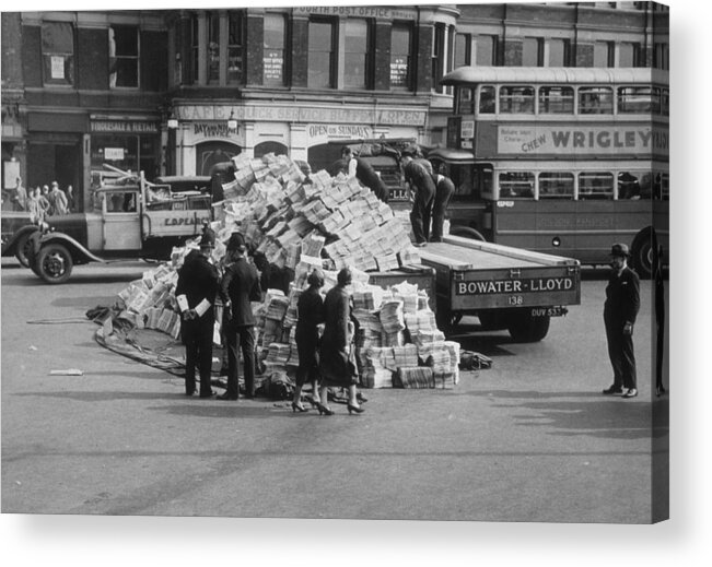 1930-1939 Acrylic Print featuring the photograph Newspaper Accident by Fox Photos