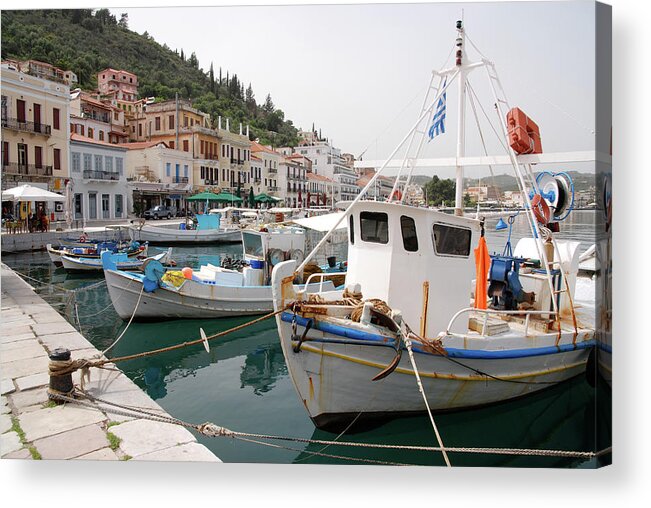 Greek Culture Acrylic Print featuring the photograph Old Port At Pylos, Greece by Assalve