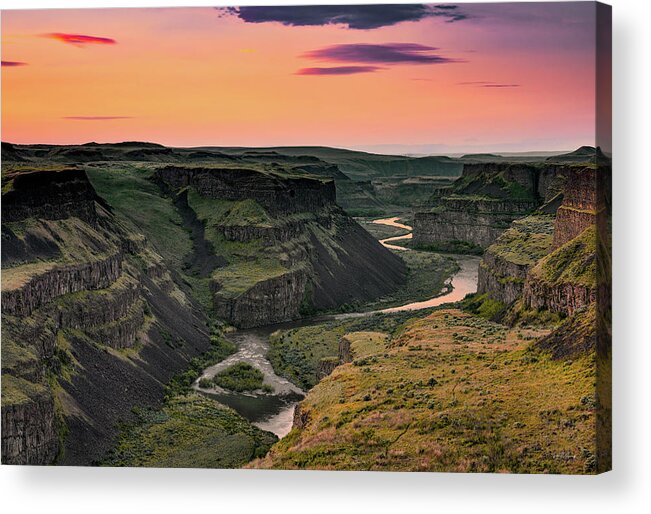Appealing Acrylic Print featuring the photograph Palouse River Canyon by Leland D Howard