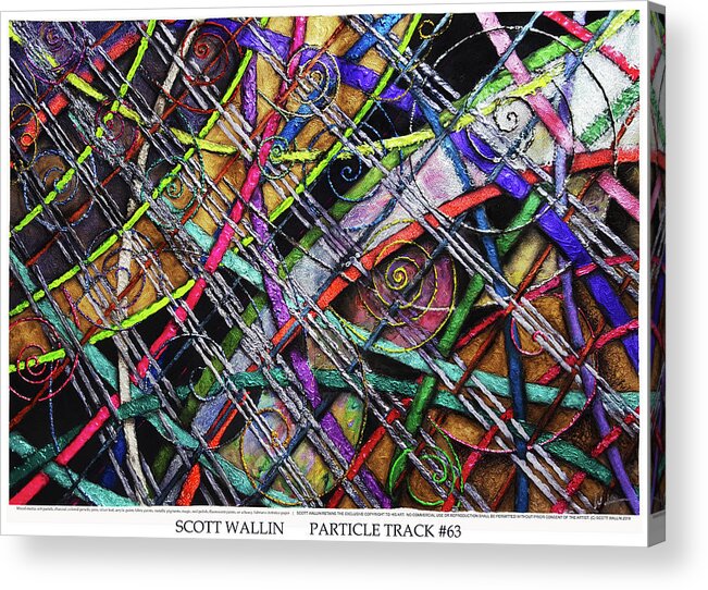 The Particle Track Series Is A Bright Acrylic Print featuring the painting Particle Track Sixty-three by Scott Wallin